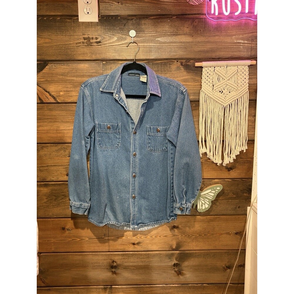 Vintage COTLER Denim Shacket Small Medium Wash Cotton Trucker Shirt Jacket